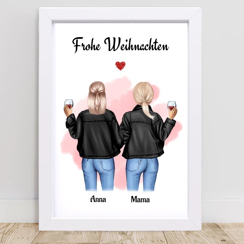 Geschenk Weihnachten Poster Mutter Tochter personalisiert - Cantty