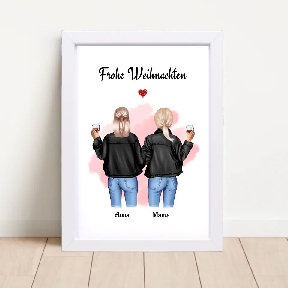 Geschenk Weihnachten Poster Mutter Tochter personalisiert - Cantty