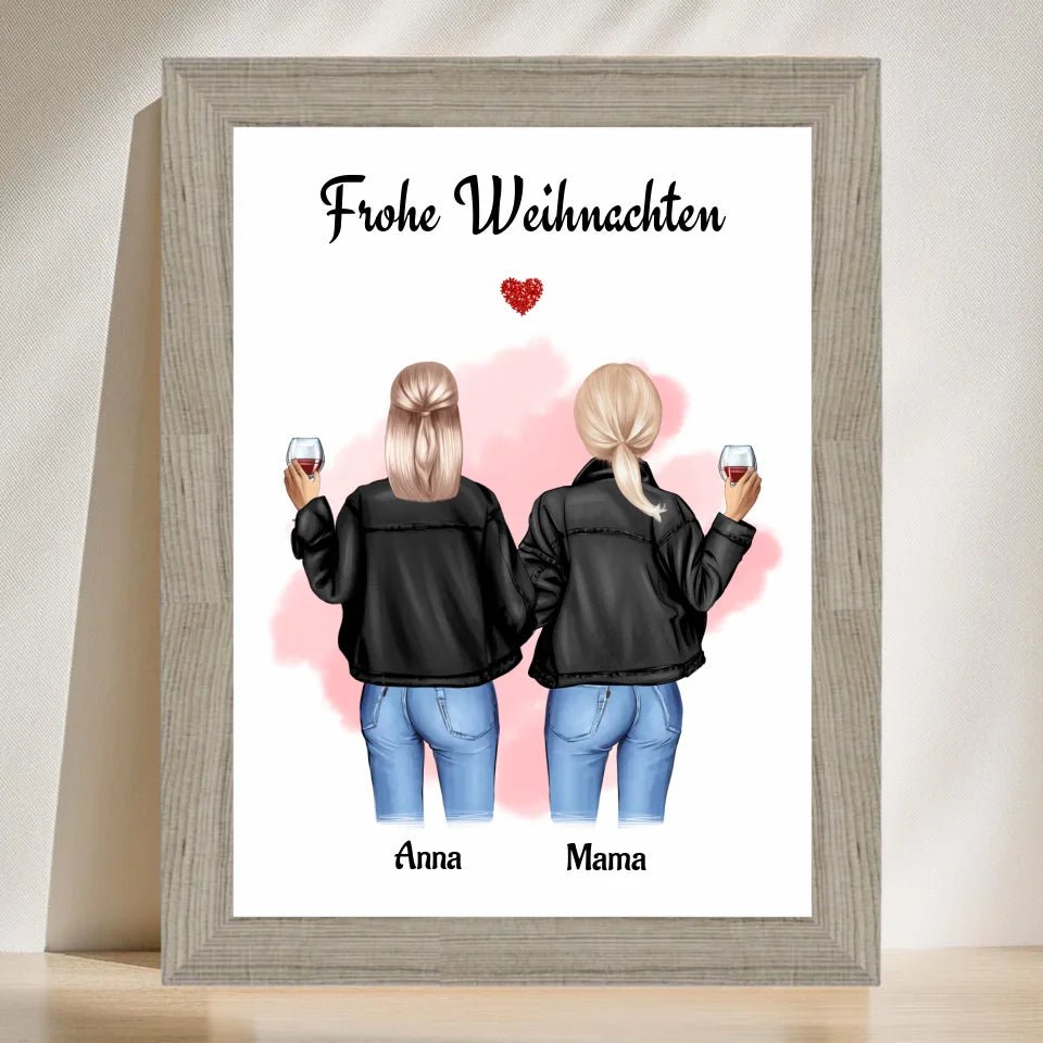 Geschenk Weihnachten Poster Mutter Tochter personalisiert - Cantty