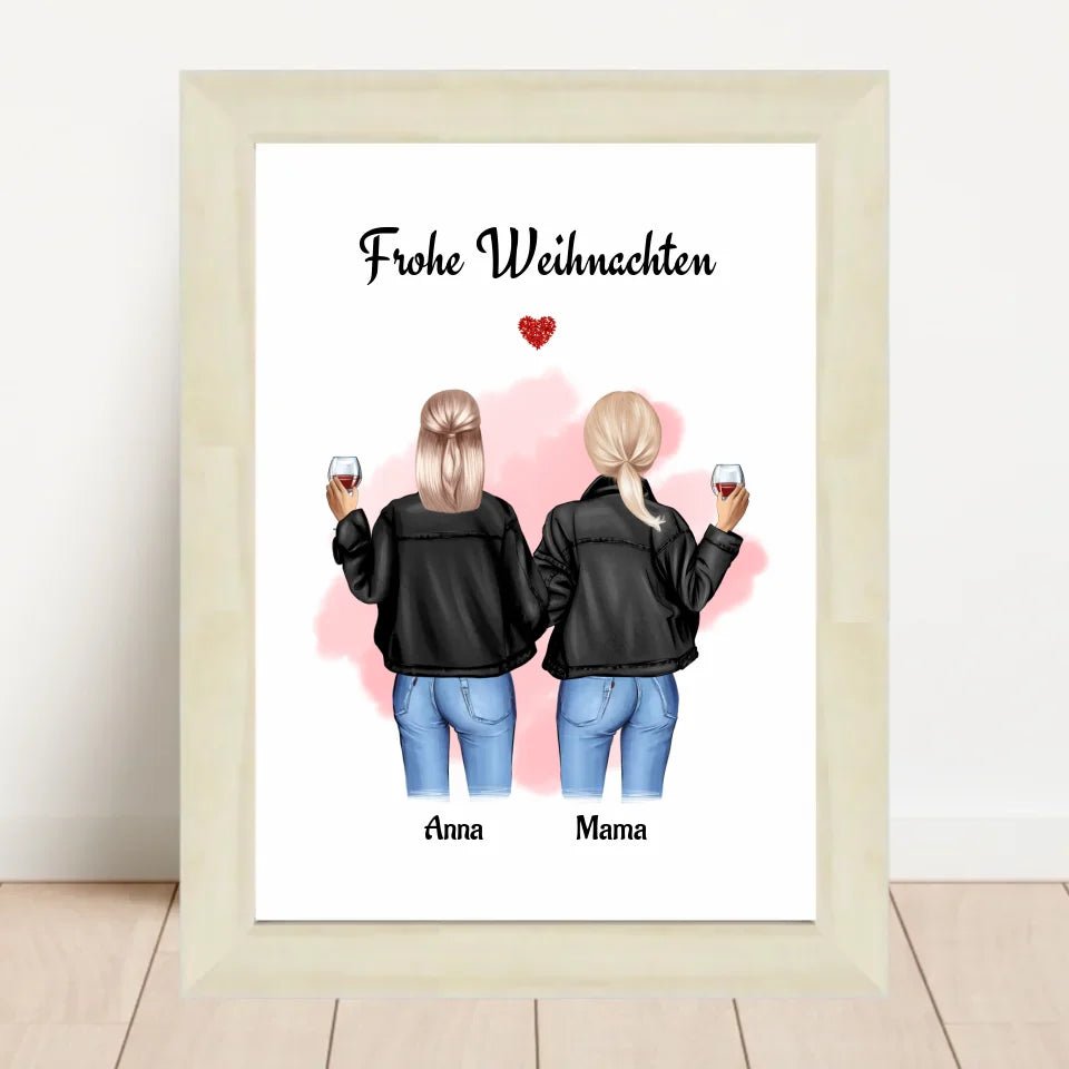 Geschenk Weihnachten Poster Mutter Tochter personalisiert - Cantty