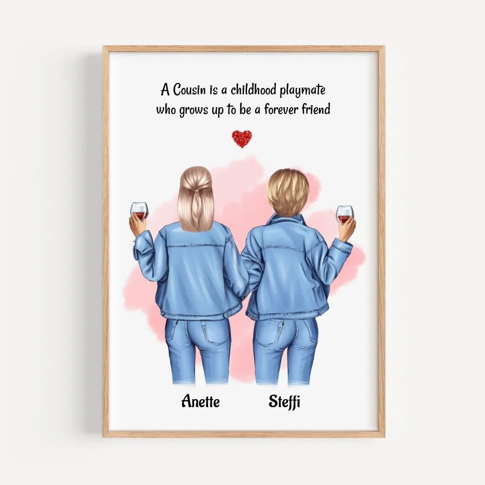 Geschenk Weihnachten für Cousine Poster personalisiert - Cantty
