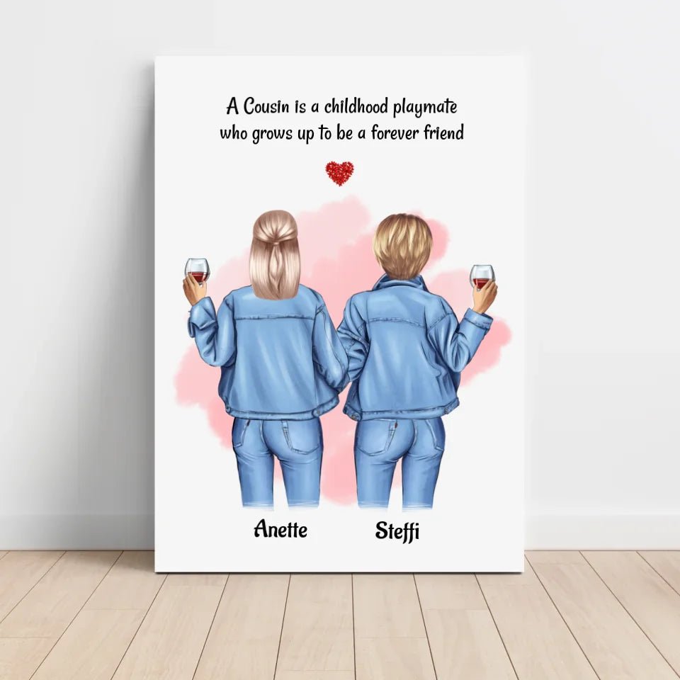 Geschenk Weihnachten für Cousine Poster personalisiert - Cantty