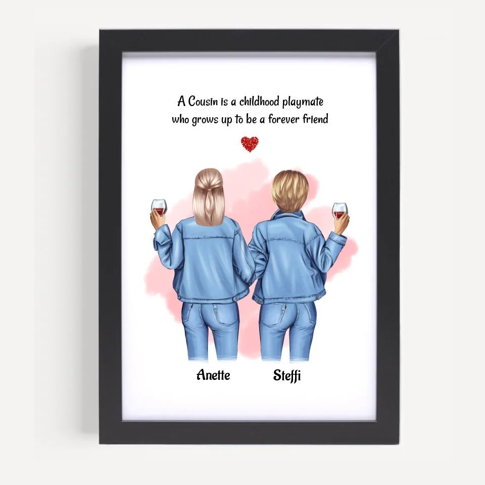 Geschenk Weihnachten für Cousine Poster personalisiert - Cantty