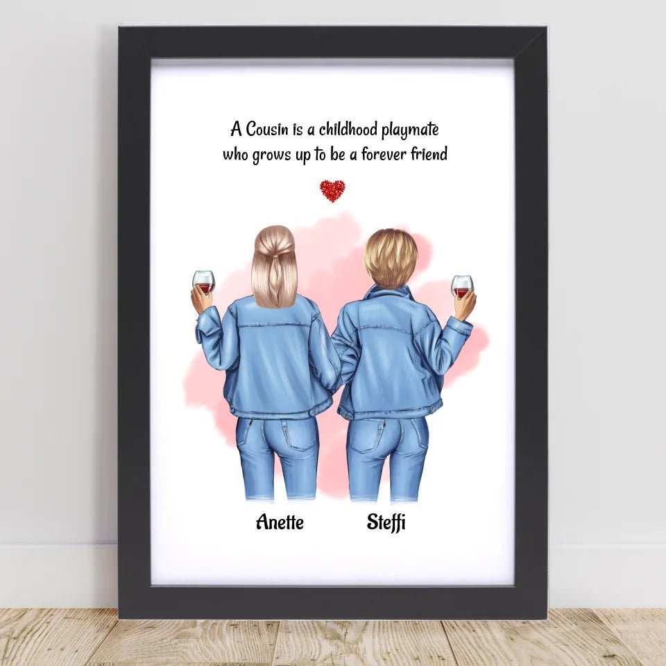 Geschenk Weihnachten für Cousine Poster personalisiert - Cantty