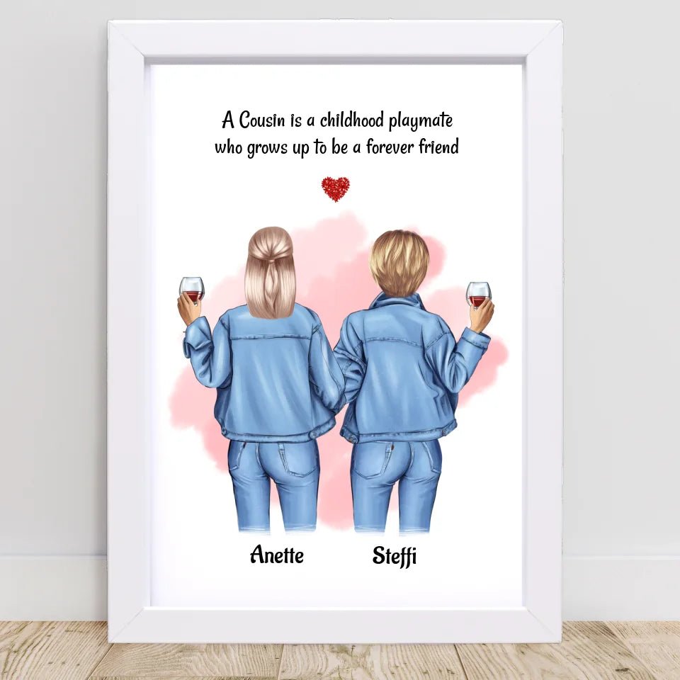 Geschenk Weihnachten für Cousine Poster personalisiert - Cantty