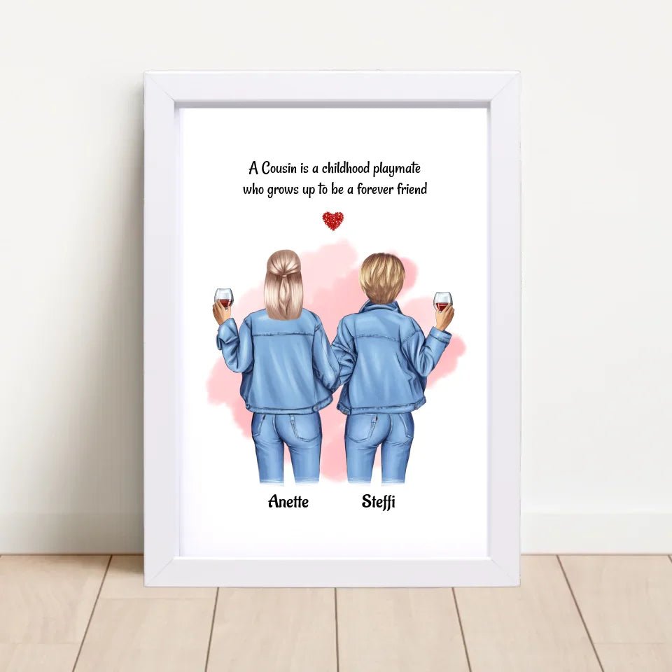 Geschenk Weihnachten für Cousine Poster personalisiert - Cantty