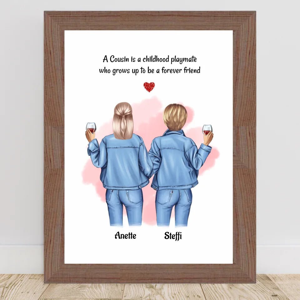 Geschenk Weihnachten für Cousine Poster personalisiert - Cantty