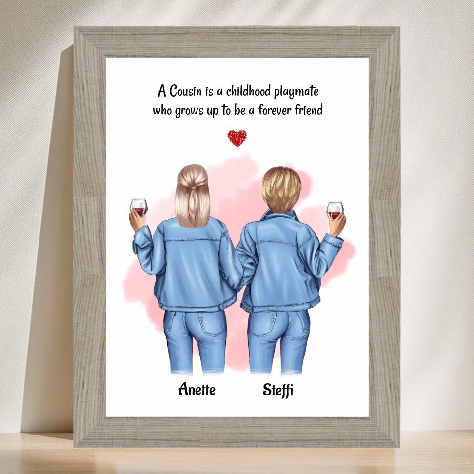 Geschenk Weihnachten für Cousine Poster personalisiert - Cantty