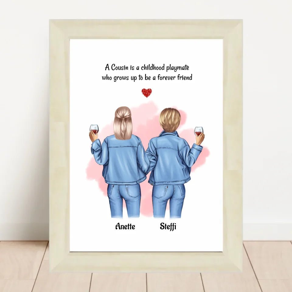Geschenk Weihnachten für Cousine Poster personalisiert - Cantty