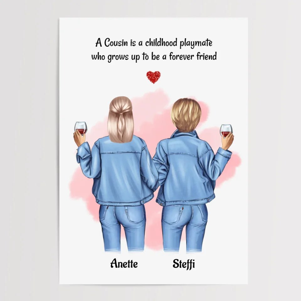Geschenk Weihnachten für Cousine Poster personalisiert - Cantty