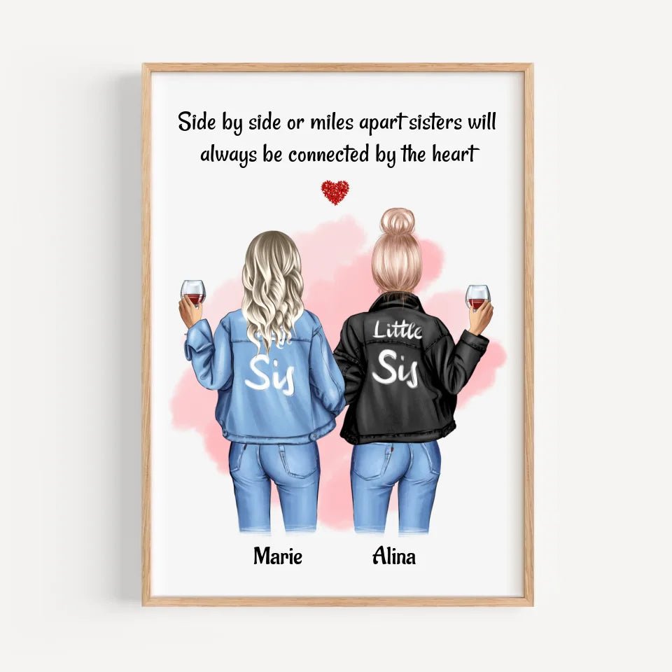 Geschenk Bild für Schwester personalisiert mit Name & Spruch - Cantty