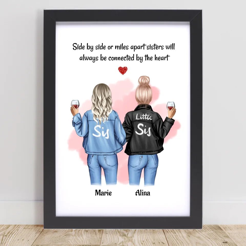 Geschenk Bild für Schwester personalisiert mit Name & Spruch - Cantty