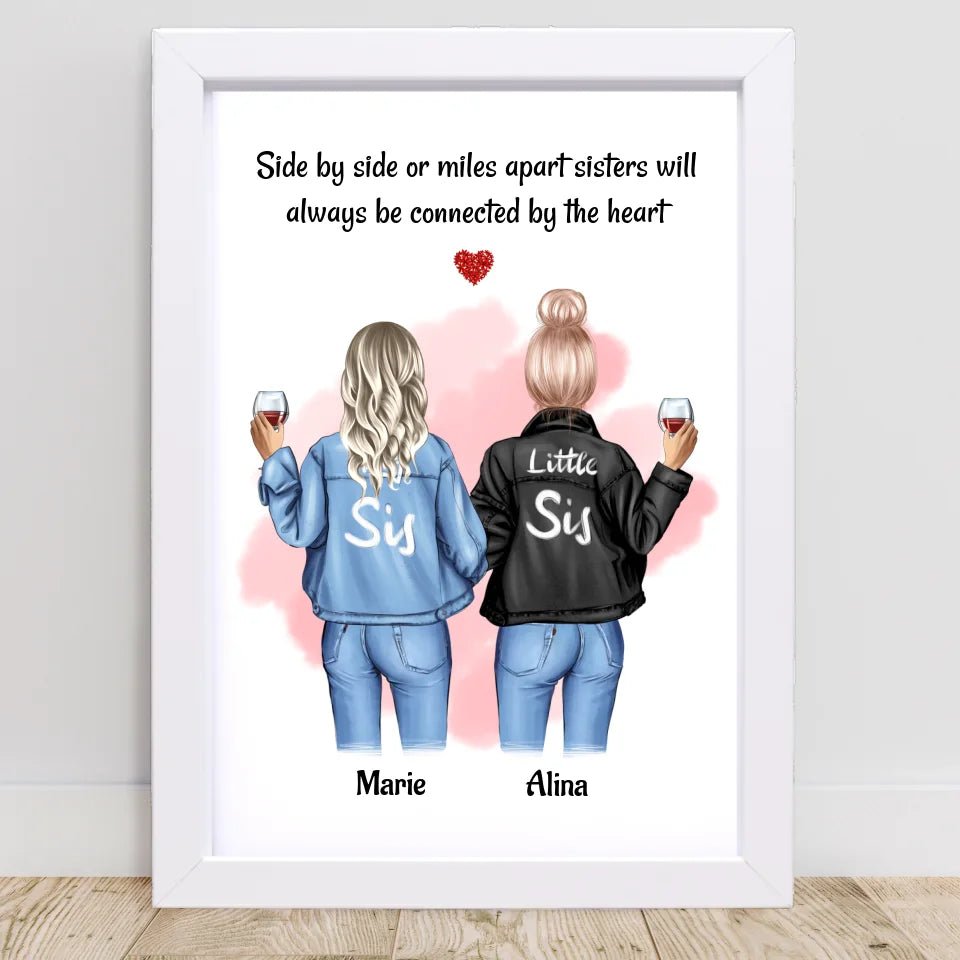 Geschenk Bild für Schwester personalisiert mit Name & Spruch - Cantty