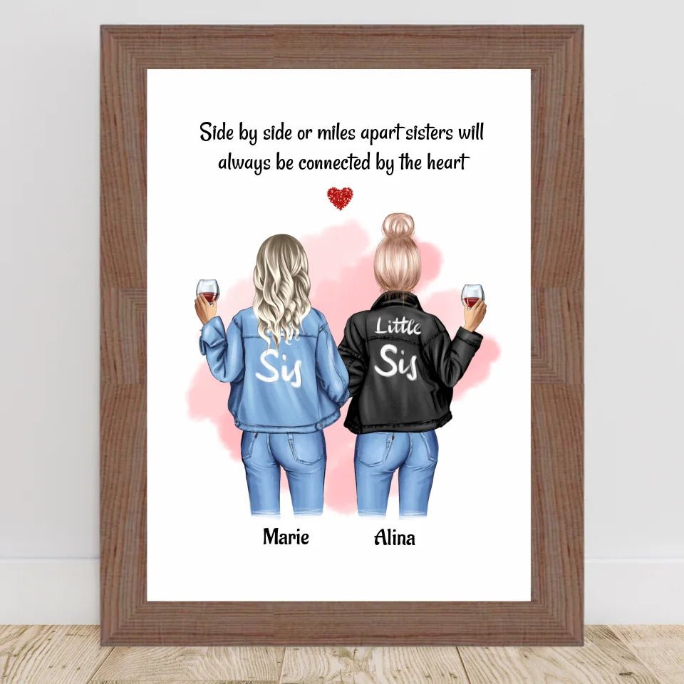 Geschenk Bild für Schwester personalisiert mit Name & Spruch - Cantty
