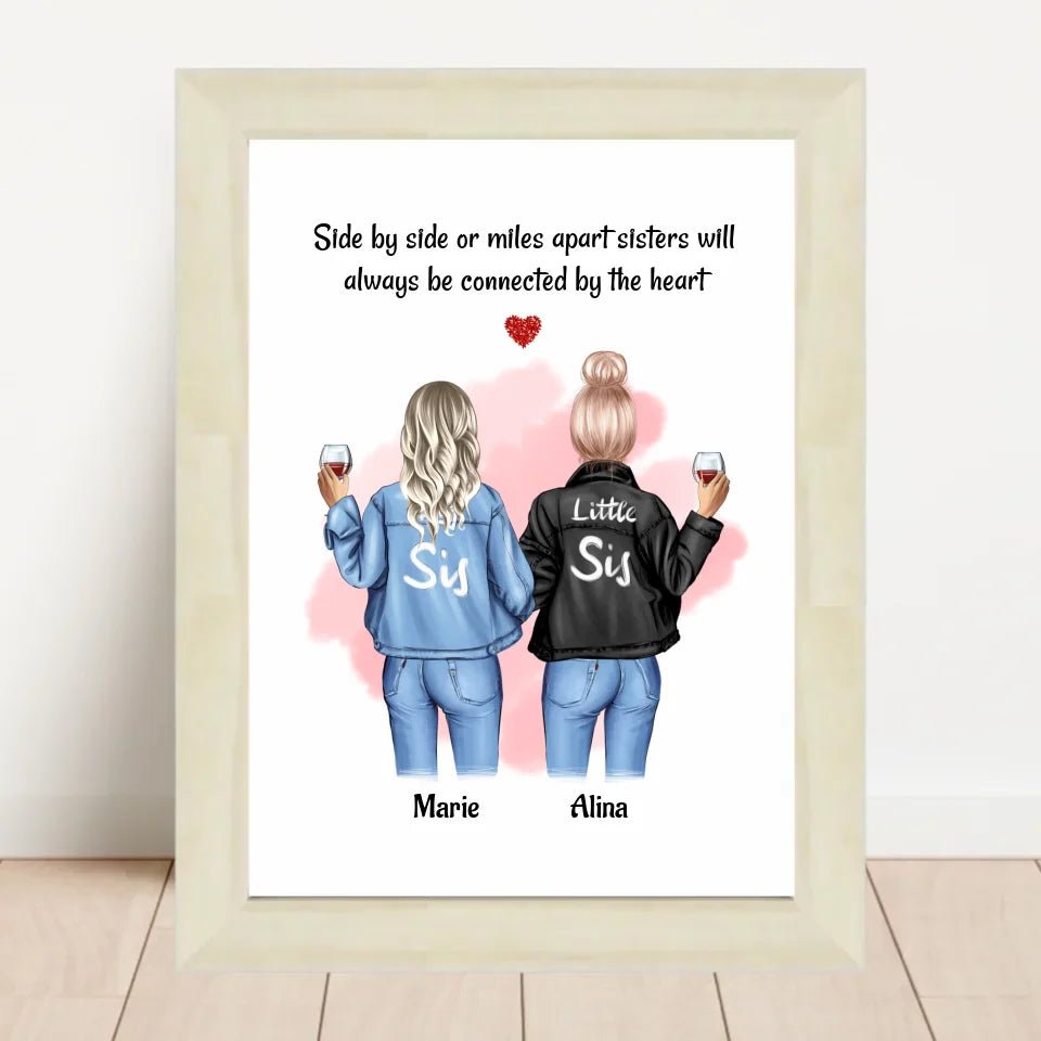 Geschenk Bild für Schwester personalisiert mit Name & Spruch - Cantty