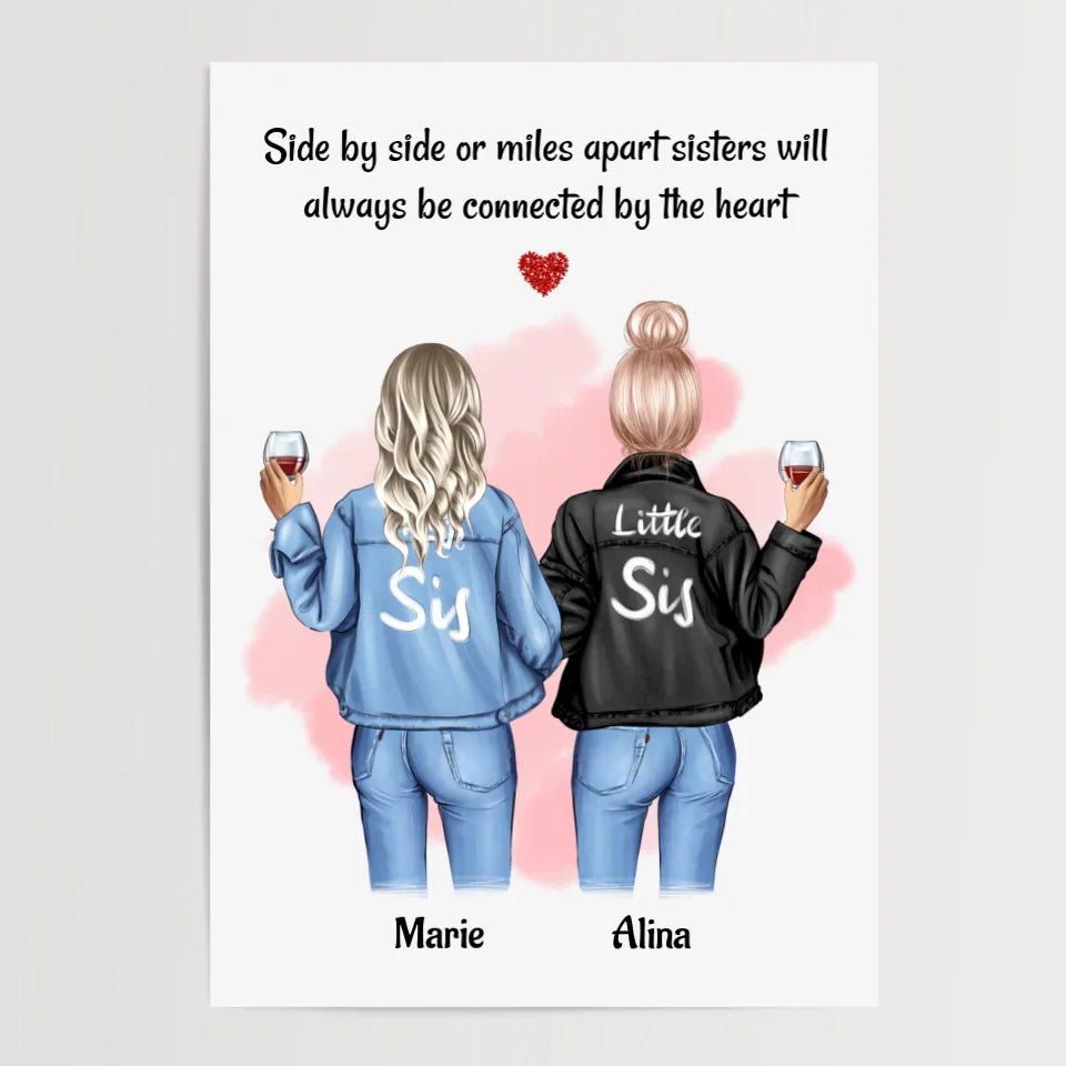Geschenk Bild für Schwester personalisiert mit Name & Spruch - Cantty