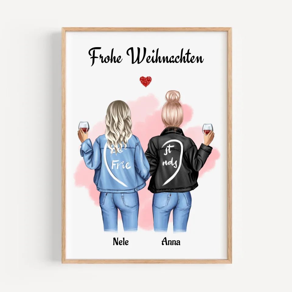 Frauen Weihnachten Bild Geschenk Freundschaft - Cantty