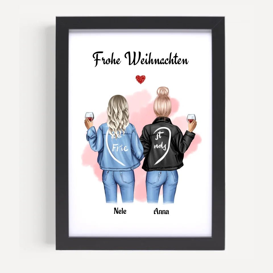 Frauen Weihnachten Bild Geschenk Freundschaft - Cantty