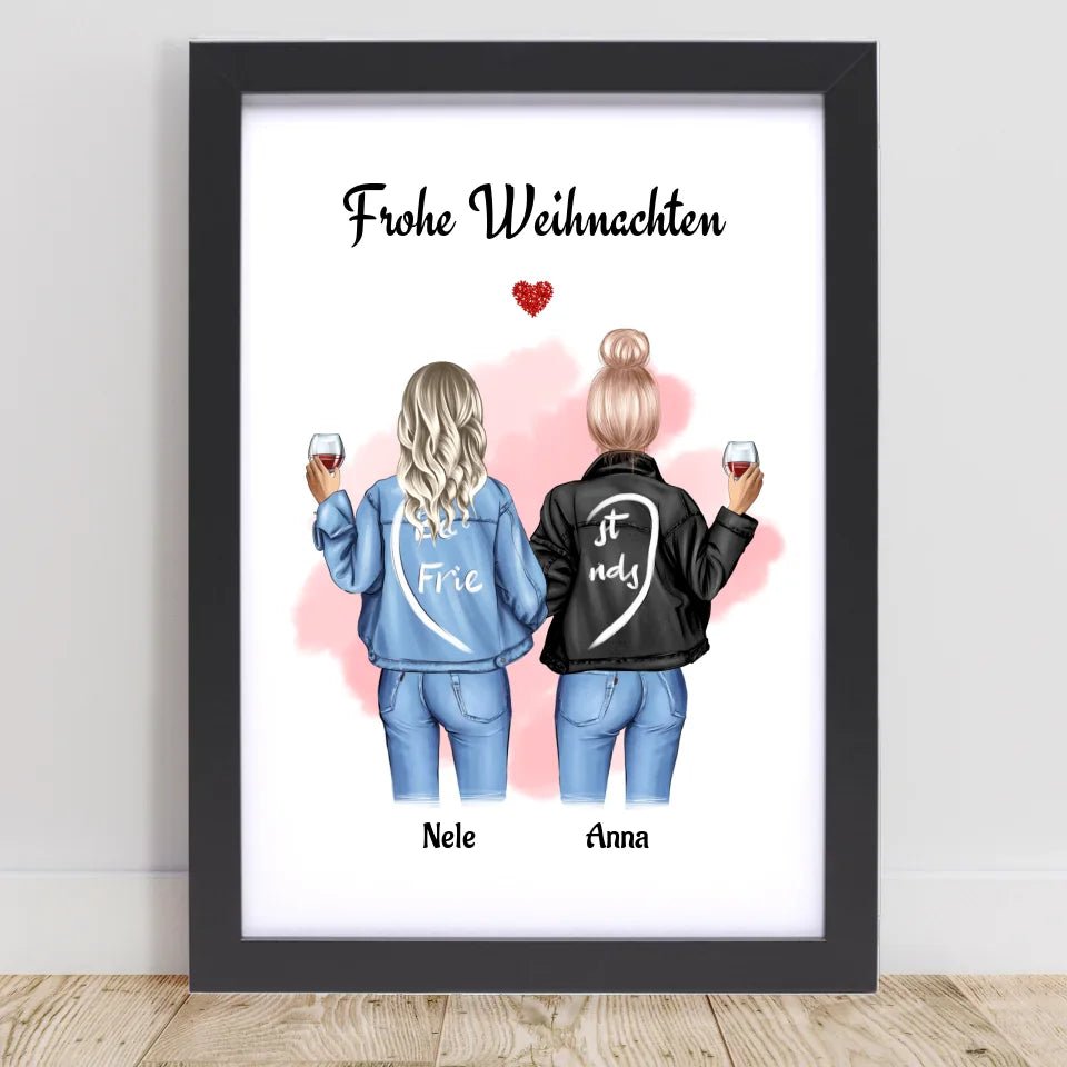Frauen Weihnachten Bild Geschenk Freundschaft - Cantty