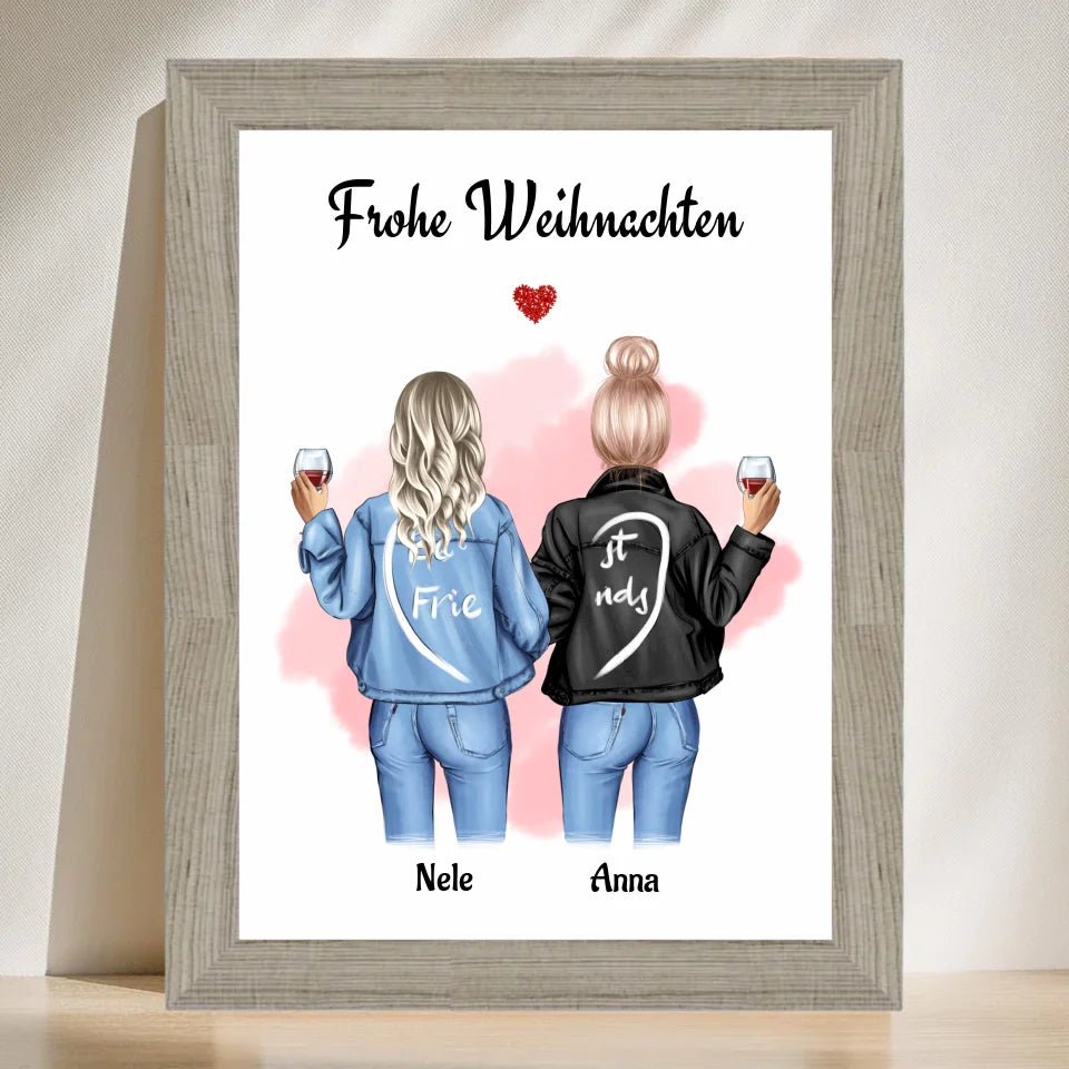 Frauen Weihnachten Bild Geschenk Freundschaft - Cantty