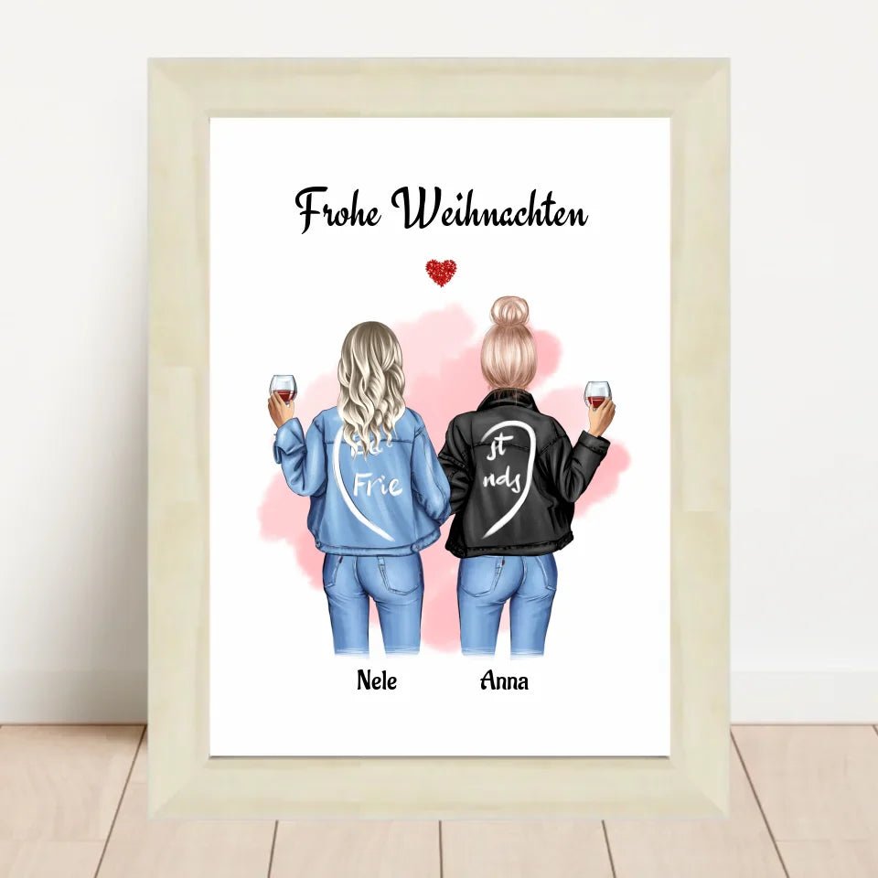 Frauen Weihnachten Bild Geschenk Freundschaft - Cantty