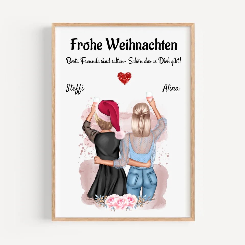 Beste Freunde 2 Frauen Poster Geschenk Weihnachten - Cantty