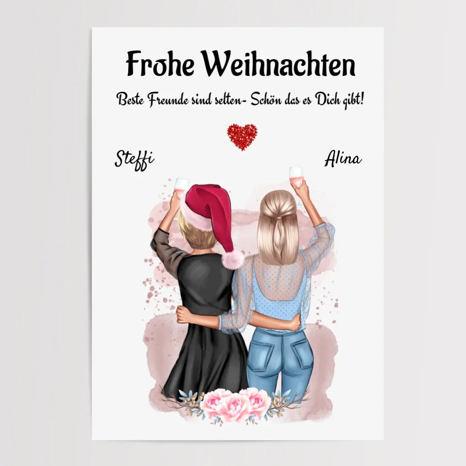 Beste Freunde 2 Frauen Poster Geschenk Weihnachten - Cantty