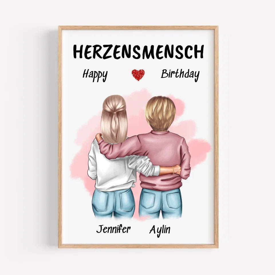 Frauen Geschenk Freundschaft Poster personalisiert - Cantty