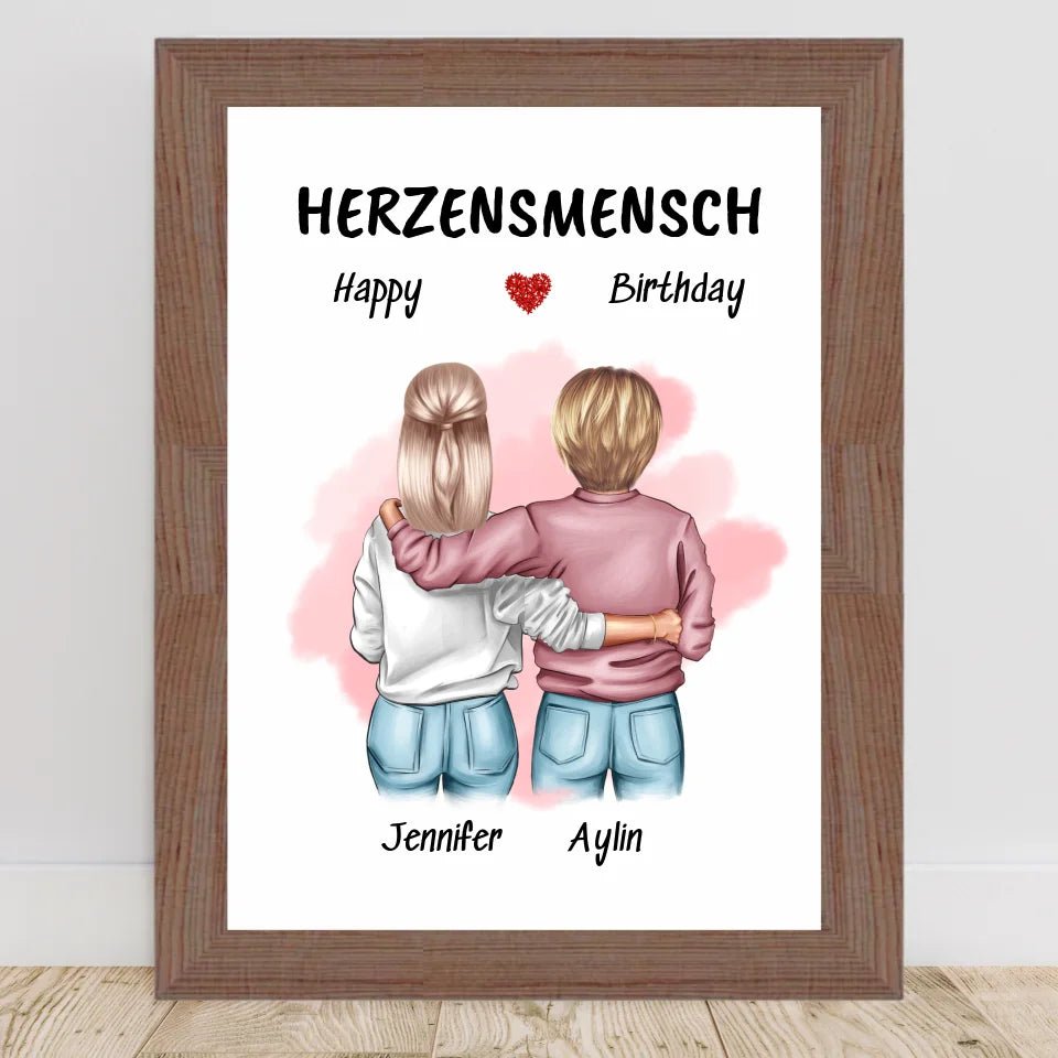 Frauen Geschenk Freundschaft Poster personalisiert - Cantty