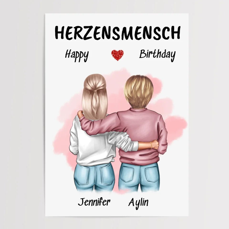 Frauen Geschenk Freundschaft Poster personalisiert - Cantty