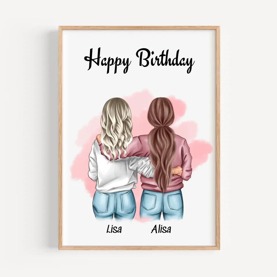 Beste Freundin Bild Geschenk mit Geburtstagswünsche - Cantty