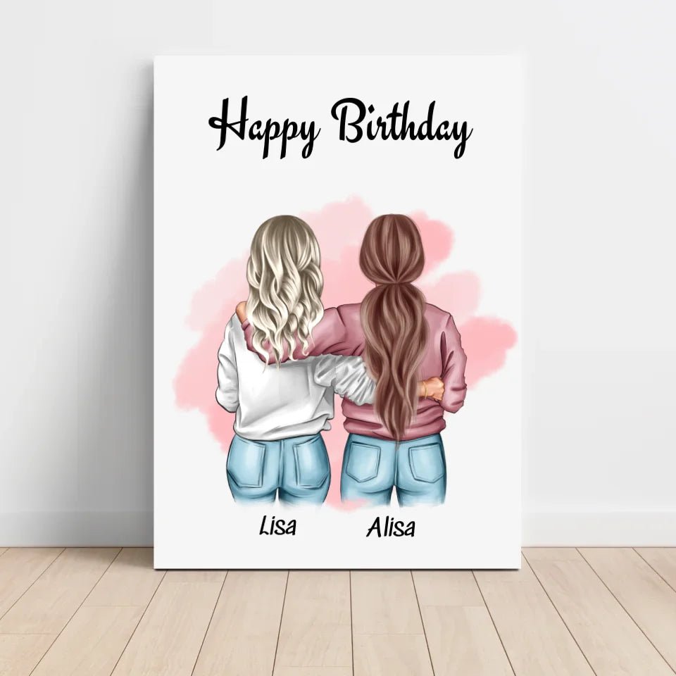 Beste Freundin Bild Geschenk mit Geburtstagswünsche - Cantty