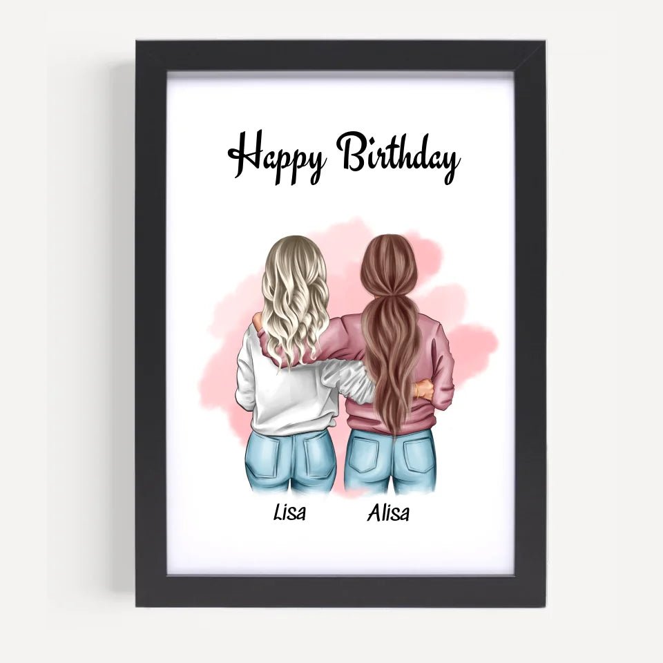 Beste Freundin Bild Geschenk mit Geburtstagswünsche - Cantty