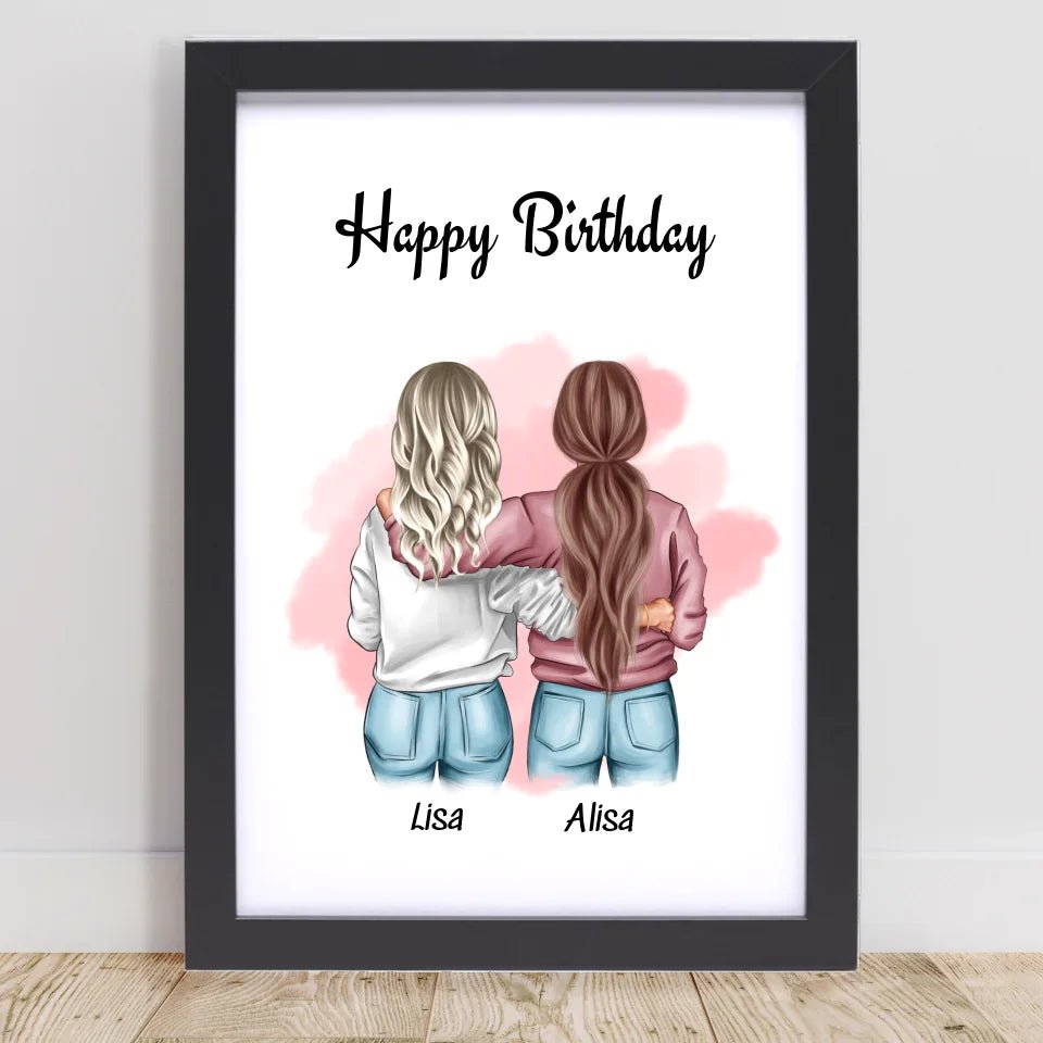 Beste Freundin Bild Geschenk mit Geburtstagswünsche - Cantty