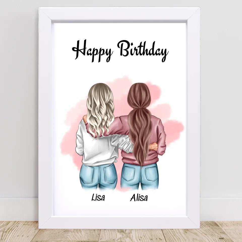 Beste Freundin Bild Geschenk mit Geburtstagswünsche - Cantty