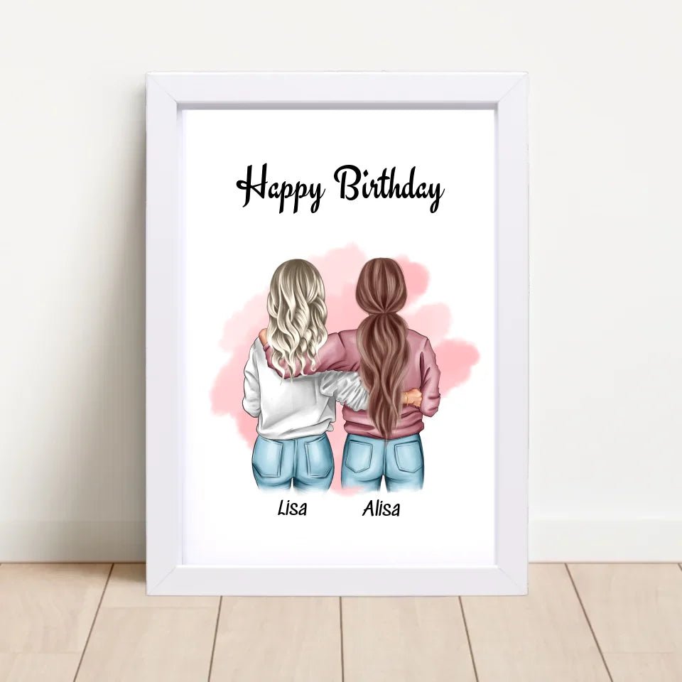Beste Freundin Bild Geschenk mit Geburtstagswünsche - Cantty