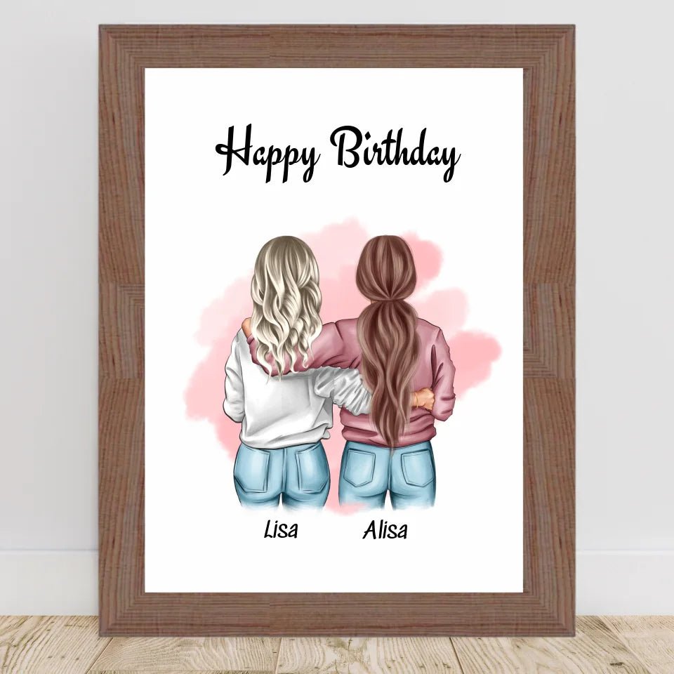 Beste Freundin Bild Geschenk mit Geburtstagswünsche - Cantty