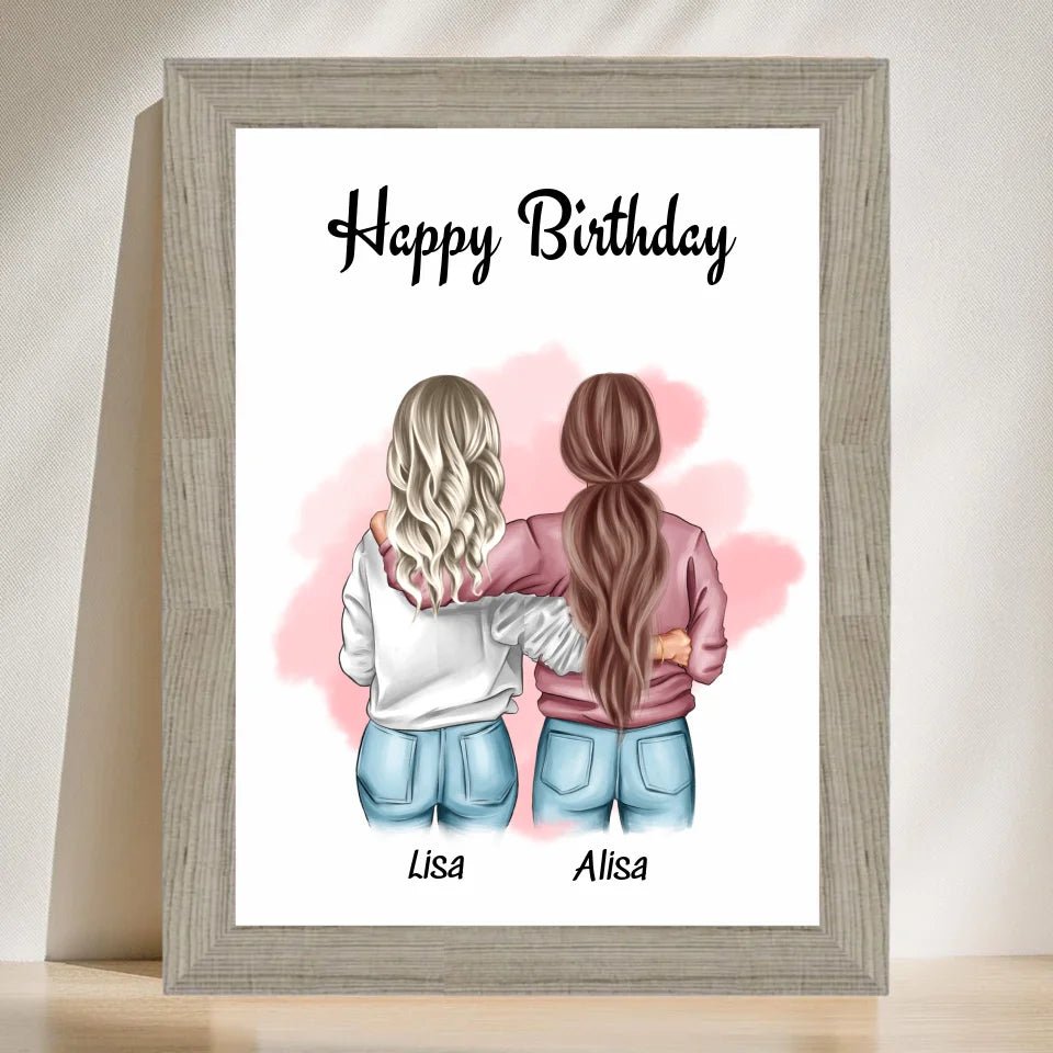 Beste Freundin Bild Geschenk mit Geburtstagswünsche - Cantty