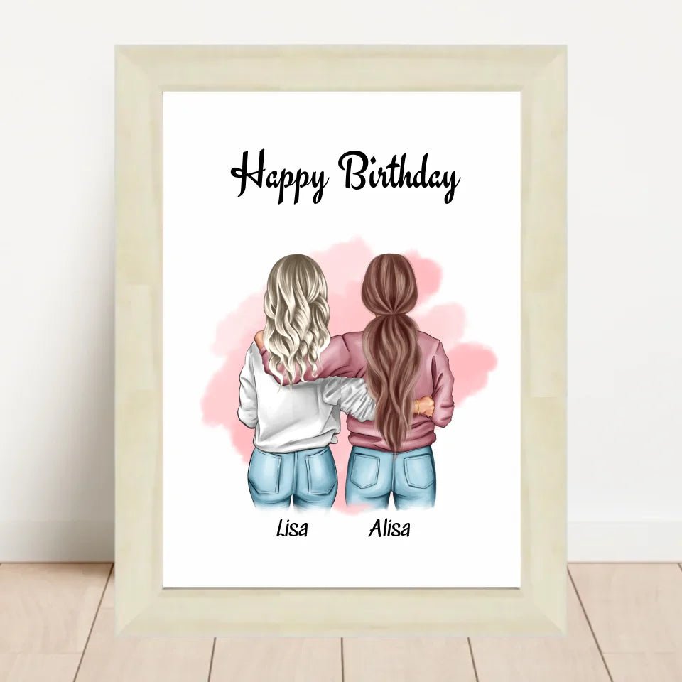 Beste Freundin Bild Geschenk mit Geburtstagswünsche - Cantty