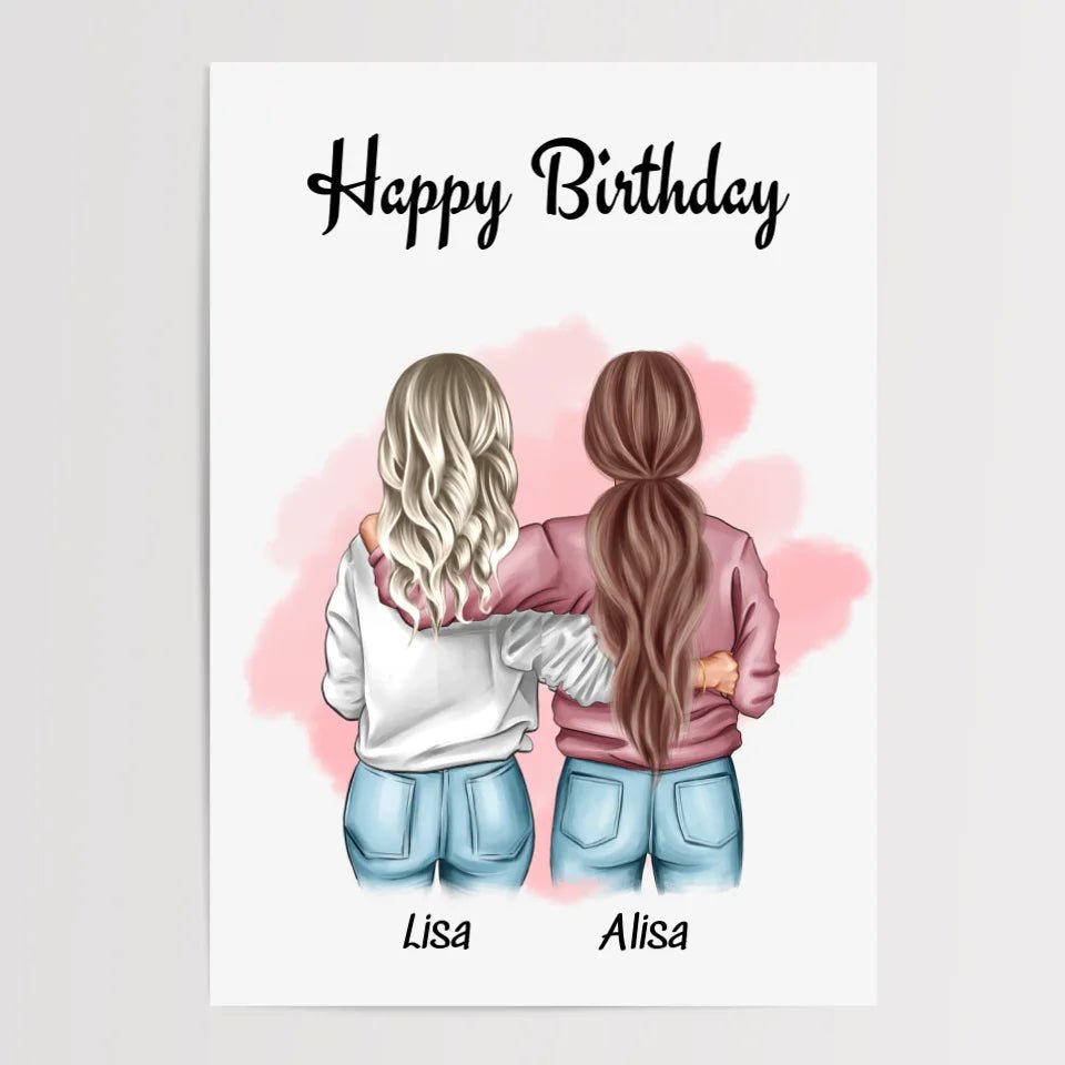 Beste Freundin Bild Geschenk mit Geburtstagswünsche - Cantty