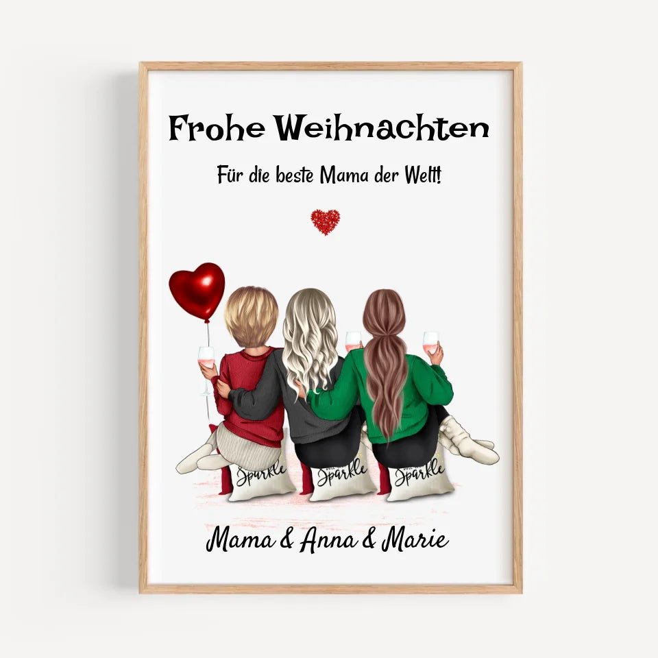 Mutter und 2 Töchter Weihnachtsgeschenk Bild - Cantty