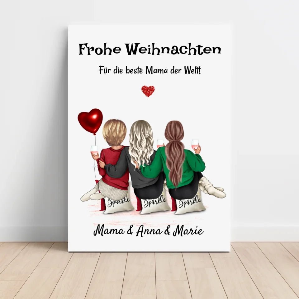 Mutter und 2 Töchter Weihnachtsgeschenk Bild - Cantty