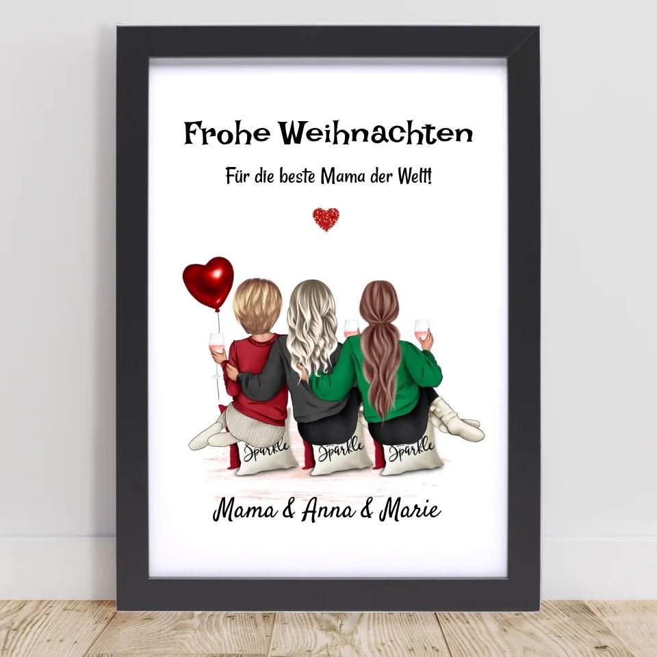 Mutter und 2 Töchter Weihnachtsgeschenk Bild - Cantty