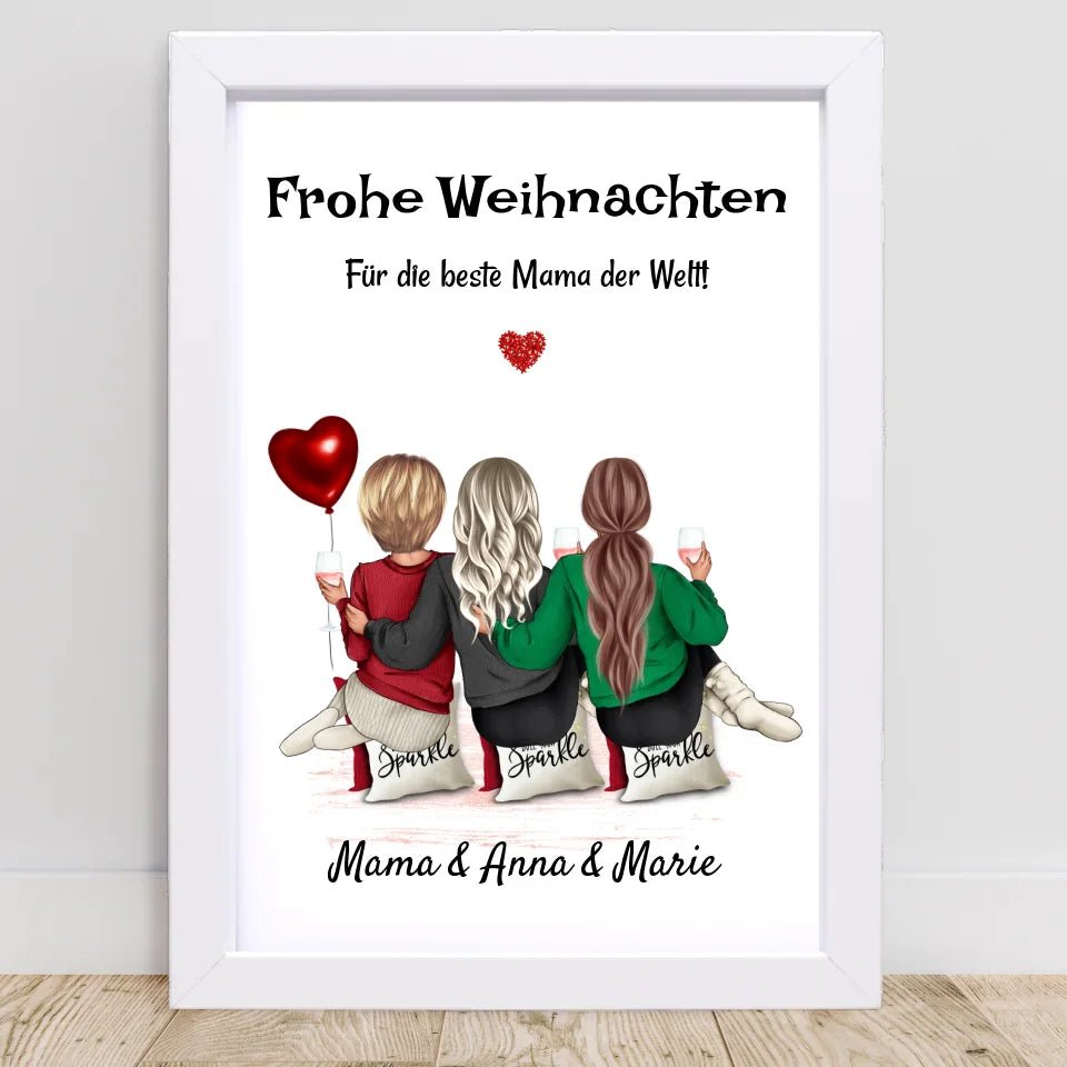 Mutter und 2 Töchter Weihnachtsgeschenk Bild - Cantty