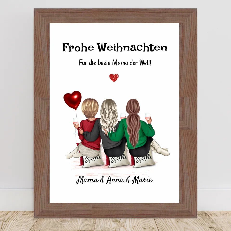 Mutter und 2 Töchter Weihnachtsgeschenk Bild - Cantty