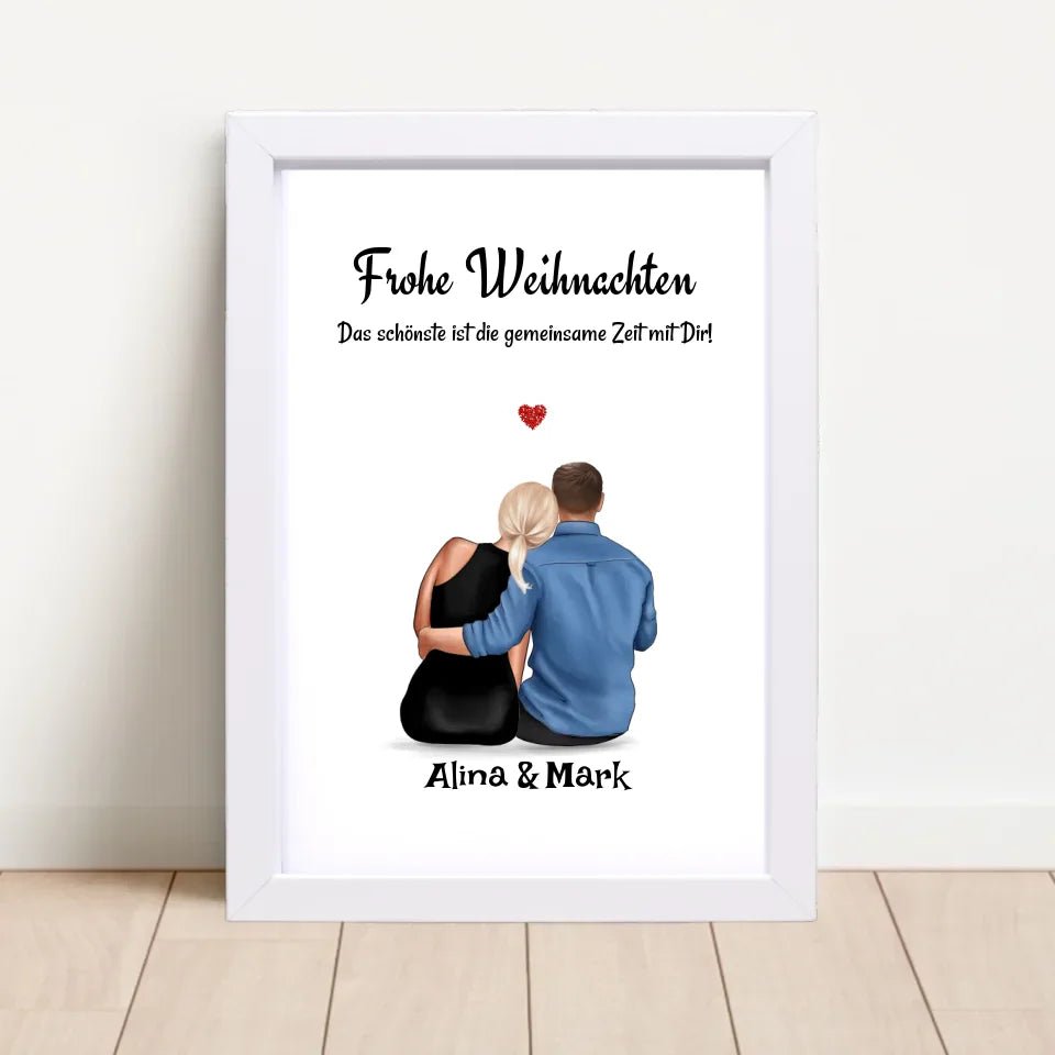 Paar Bild Geschenk Weihnachten personalisiert mit Namen & Spruch - Cantty
