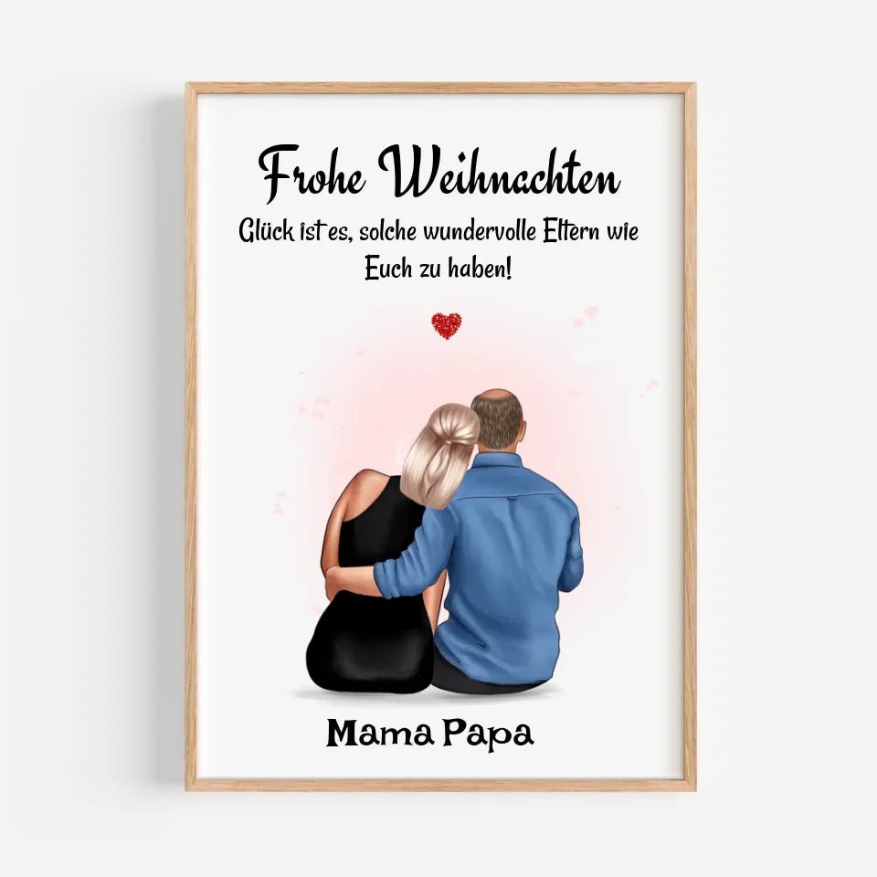 Eltern Bild Weihnachtsgeschenk personalisiert für Mama Papa - Cantty