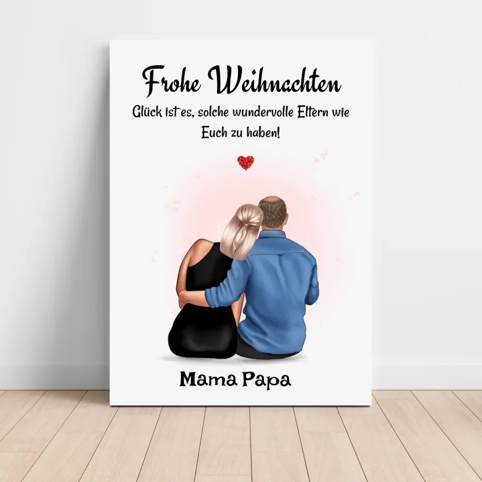 Eltern Bild Weihnachtsgeschenk personalisiert für Mama Papa - Cantty