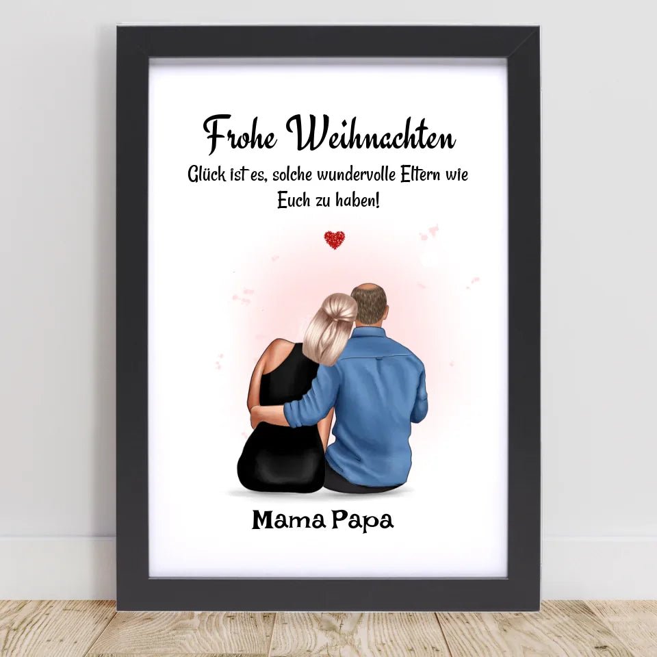 Eltern Bild Weihnachtsgeschenk personalisiert für Mama Papa - Cantty