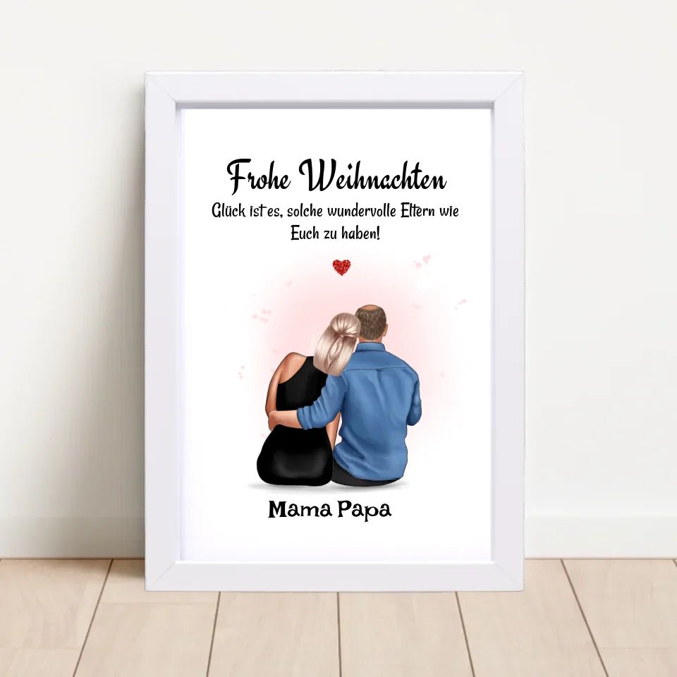 Eltern Bild Weihnachtsgeschenk personalisiert für Mama Papa - Cantty